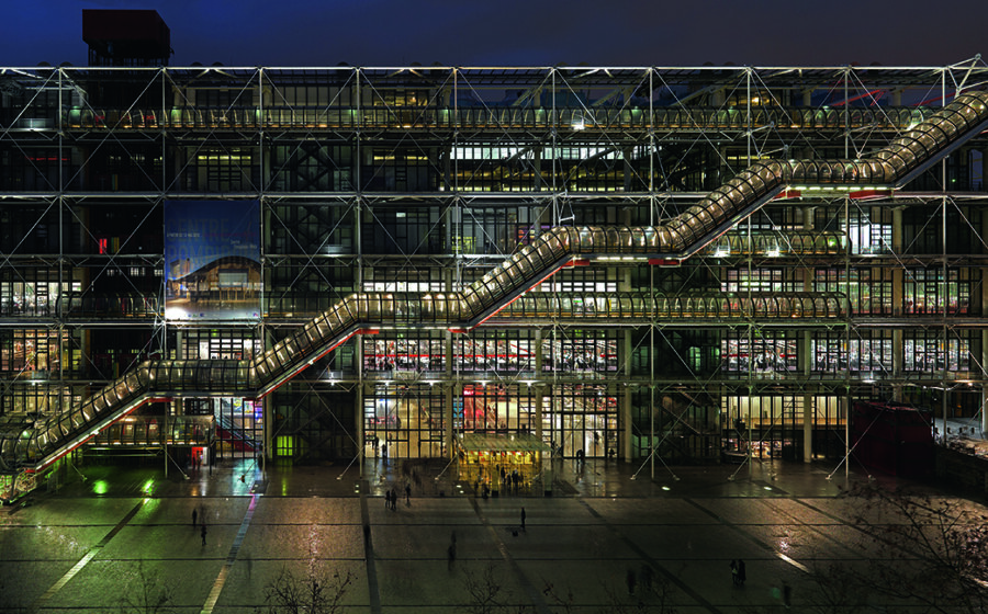 Vue de nuit du Centre Pompidou © Centre Pompidou